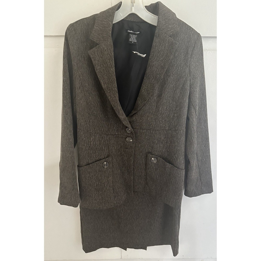 ainsley & Aidan‎ lightweight skirt suit set Brown Size 6 New
